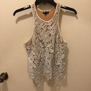 Express Cream Lace Tank Top